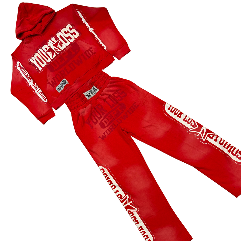 YourLoss Studios Hoodie & Sweatpants Set – Red